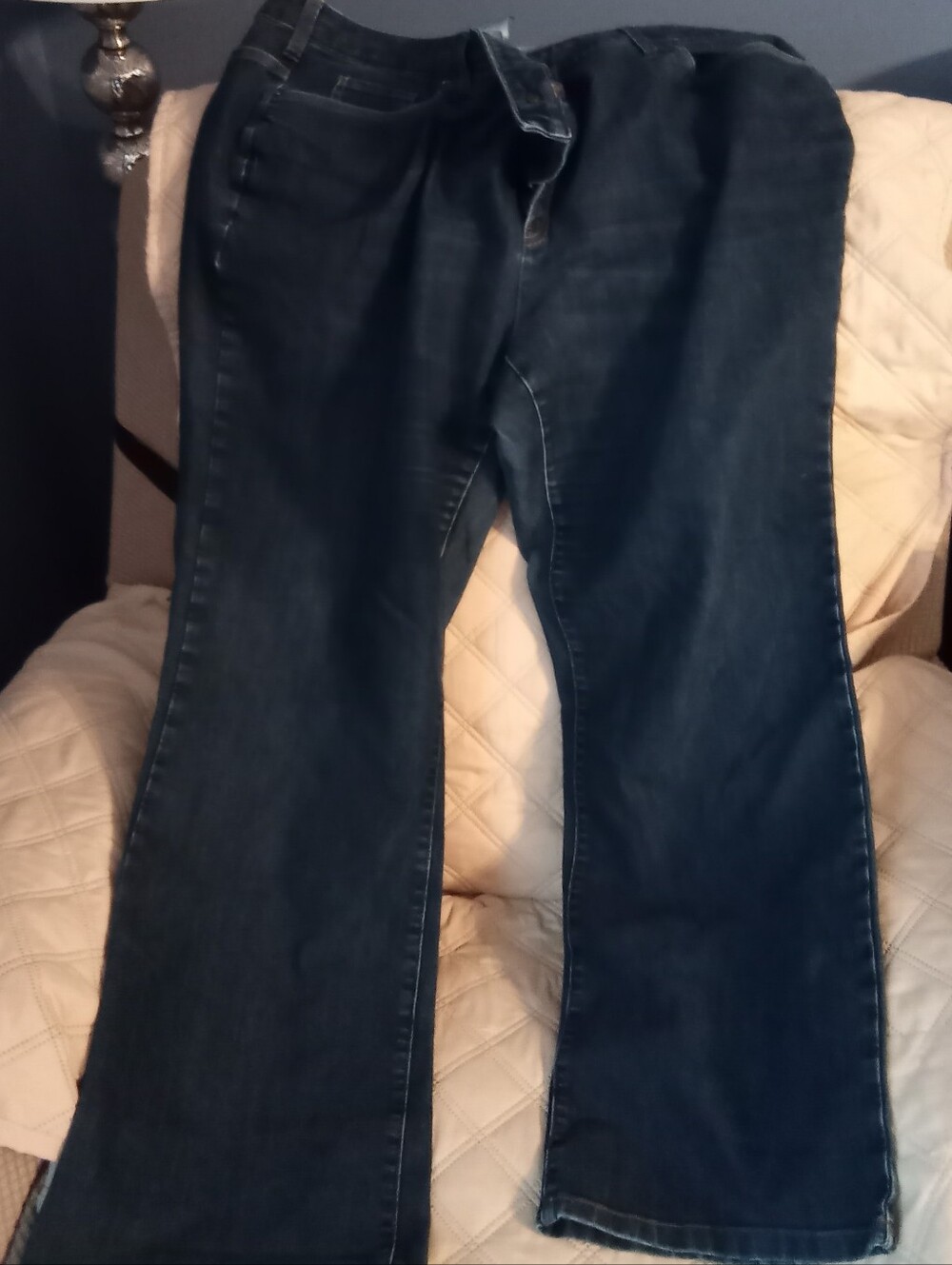 Land's End Plus Size Women’s Dark Blue Stretch Bootcut Jeans 24W